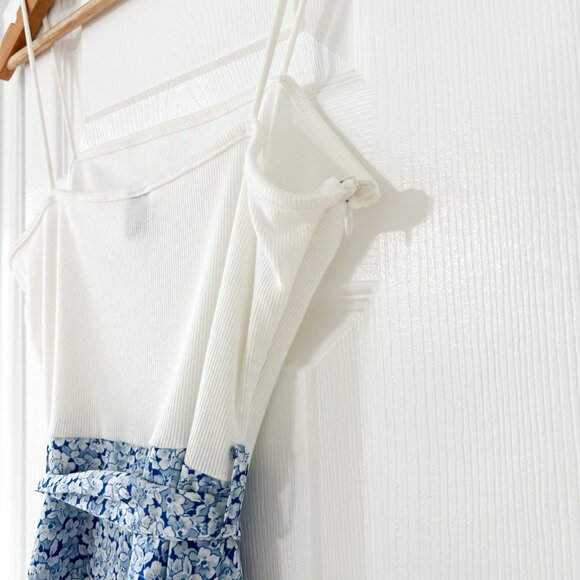 SHEIN Blue Floral Print Fit & Flare Sleeveless Mini Dress Women’s Size M EUC - Picture 8 of 8